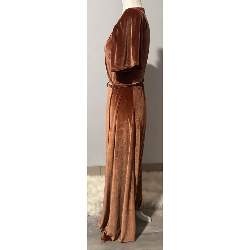 Baltic Born Megan Velvet wrap maxi dress S